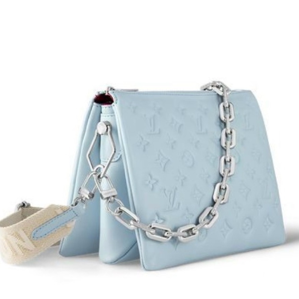 Louis Vuitton Coussins PM Monogram Emboss Lamb Leather Light Blue